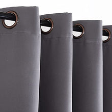 Load image into Gallery viewer, RHF Wide Thermal Blackout Patio Door Curtain Panel, Sliding Door Insulated Curtains, Grommet Curtains, Extra Wide Curtains, Curtains for Sliding Glass Door: 100W by 84L Inches- Dark Grey

