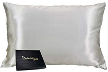 Load image into Gallery viewer, Celestial Silk 100% Silk Pillowcase for Hair Zippered Luxury 25 Momme Mulberry Silk Charmeuse Silk on Both Sides of Cover -Gift Wrapped- (Standard, Silver)
