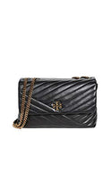 Load image into Gallery viewer, Tory Burch Women's Kira Chevron Convertible Shoulder Bag, Black, One Size
