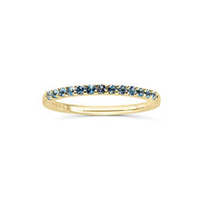 Load image into Gallery viewer, 14K Yellow Gold 1/4 Cttw Genuine Blue Topaz Stackable 2MM Wedding Anniversary Band Ring - December Birthstone, Size 7
