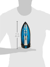 Load image into Gallery viewer, Sunbeam Steam Master 1400 Watt Mid-size Anti-Drip Non-Stick Soleplate Iron with Variable Steam control and 8' Retractable Cord, Black/Blue, GCSBCL-202-000
