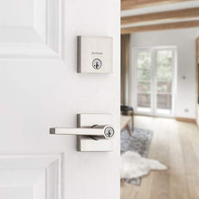 Load image into Gallery viewer, Kwikset 991 Halifax Keyed Entry Lever and Single Cylinder Deadbolt Combo Pack featuring SmartKey Security in Satin Nickel
