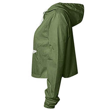 Load image into Gallery viewer, Beyoyo Women's Water Resistant Pullover Jacket Hooded Lightweight Quick Dry Outdoor Athletic Windbreaker Raincoat Hoodie Army Green
