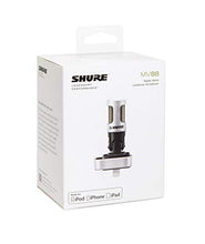 Load image into Gallery viewer, Shure MV88 Portable iOS Microphone for iPhone/iPad/iPod via Lightning Connector, Professional-Quality Sound, Digital Stereo Condenser Mic for Vloggers, Filmmakers, Music Makers and Journalists
