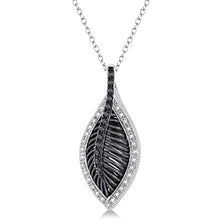 Load image into Gallery viewer, Evoque Round Cut Natural &amp; Treated Black Diamond Pendant Necklace (1/10 Ctw) - Jewelry for Women with 18" Sterling Silver Chain
