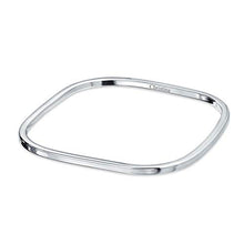 Load image into Gallery viewer, Solid Square Shape Stackable Smooth Polished Bangle Bracelet For Women For Girlfriend Polished 925 Sterling Silver
