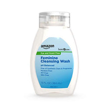 Load image into Gallery viewer, Amazon Basic Care Feminine Cleansing Wash, Dye &amp; Scent Free, Hypoallergenic, Dermatologist &amp; Gynecologist Tested, 13 Ounces
