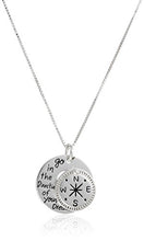 Load image into Gallery viewer, Amazon Collection Sterling Silver "Go in the Direction Of Your Dreams" with Compass Pendant Necklace, 18"
