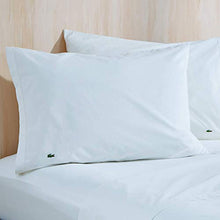 Load image into Gallery viewer, Lacoste 100% Cotton Percale Sheet Set, Solid, White, Queen
