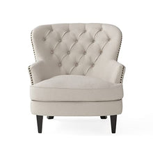 Load image into Gallery viewer, Great Deal Furniture Alfred Fabric Club Chair, Natural with Ottoman
