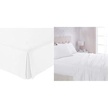Load image into Gallery viewer, AmazonBasics Pleated Bed Skirt - Queen, Bright White &amp; Lightweight Super Soft Easy Care Microfiber Sheet Set with 16" Deep Pockets - Queen, Bright White
