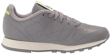 Load image into Gallery viewer, Reebok Leather (Ree) Cycle Unisex Sneaker, spacer grey/classic white/yellow flare, 7.5 US Men
