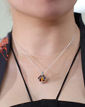 Load image into Gallery viewer, Jewever 925 Sterling Silver with Tiger Eye Stone Cute Cat Claw Pendant Necklaces for Women Gemstones and Crystals Opening Animal Jewelry Gifts 18" Chain
