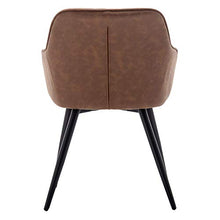 Load image into Gallery viewer, ANNJOE Faux Leather Accent Chair Arm Chairs Living Room Chairs Leisures Chair Upholstered Chair with Metal Legs Set of 2 for Home Kitchen Office Bistro Cafe, Brown
