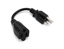 Load image into Gallery viewer, 6-Inch Power Extension Cable, 5-Pack, Outlet Saver, 18 AWG
