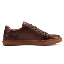 Load image into Gallery viewer, Men's Fashion Casual Genuine Leather Sneaker Shoes Arkbird Original Design Plain Toe Lace Up Rubber Sole Walking Shoes for Men Size 9.5
