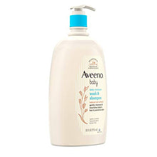 Load image into Gallery viewer, Aveeno Baby Daily Moisture Gentle Bath Wash &amp; Shampoo with Natural Oat Extract, Hypoallergenic, Tear-Free &amp; Paraben-Free Formula for Sensitive Hair &amp; Skin, Lightly Scented, 33 fl. oz
