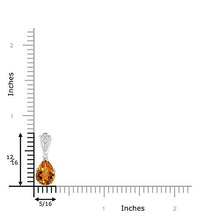 Load image into Gallery viewer, November Birthstone - Vintage Style Pear Citrine Drop Pendant Necklace with Diamonds in 14K White Gold (9x7mm Citrine)
