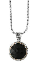 Load image into Gallery viewer, Effy 925 Sterling Silver &amp; 18K Yellow Gold Onyx Circle Pendant, 36.5 TCW

