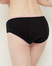 Load image into Gallery viewer, INNERSY Period Underwear for Teen Girls Cotton Leakproof Menstrual Panties 3 Pack(12-14 Years, 3 Black with Contrasting Hem)
