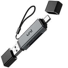 Load image into Gallery viewer, SD Card Reader, uni USB C Memory Card Reader Adapter USB 3.0, Supports SD/Micro SD/SDHC/SDXC/MMC, Compatible for MacBook Pro, MacBook Air, iPad Pro 2018, Galaxy S20, Huawei Mate 30, and More
