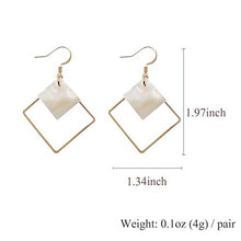 Load image into Gallery viewer, 14k Gold Plated Square White Shell Drop Earrings La Raffine For Women Jewelry Wedding Geometric Earrings for Women Girl Gifts Present Valentines Birthday Anniversary Mothers Day Christmas（Golden）
