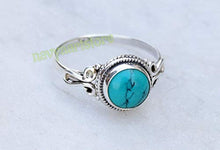 Load image into Gallery viewer, Turquoise Ring For Women Sterling Silver 925 Size US 7 Christmas gifts Stone Gemstone Jewelry
