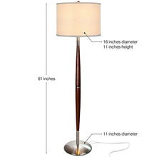 Load image into Gallery viewer, Brightech Lucas - Mid Century Modern Floor Lamp For Bedroom Reading - Brighten Living Room Corners with A Free Standing Light - Tall Office Lighting With Drum Shade &amp; Handsome Wood Finish
