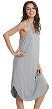 Load image into Gallery viewer, WiWi Soft Bamboo Nightgowns for Women Sleeveless Racerback Pajamas Chemise Nightgown Plus Size Sleepshirts S-4X, Heather Grey, 4X
