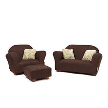 Load image into Gallery viewer, Keet Plush Childrens Set, Sofa, Chair and Ottoman, Brown
