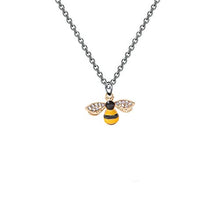 Load image into Gallery viewer, FUSTMW Crystal Bumblebee Pendant Necklace Infinity Love Charm Flying Honeybee Insect Jewelry Gifts (45cm+5cm Necklace)

