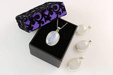 Load image into Gallery viewer, Women's 925 Sterling Silver Natural Moonstone Oval June Birthstone Pendant 18+2 inches Chain - Adularescence Effect
