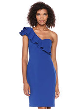Load image into Gallery viewer, Calvin Klein Women's One Shoulder Sheath with Ruffle Arm Detail CD8B18PN, Regatta, 2
