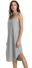 Load image into Gallery viewer, WiWi Soft Bamboo Nightgowns for Women Sleeveless Racerback Pajamas Chemise Nightgown Plus Size Sleepshirts S-4X, Heather Grey, 4X
