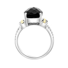 Load image into Gallery viewer, Effy 925 Sterling Silver &amp; 18K Yellow Gold Onyx Ring, 6 TCW IRL0H379XX
