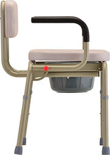 Load image into Gallery viewer, NOVA Medical Products Drop Arm Commode with Padded Seat and Back, Drop Down Arms for Easy Transfer, Stand Alone Bed Side Commode and Over The Toilet Commode, Comes with Bucket, Lid and Slash Guard
