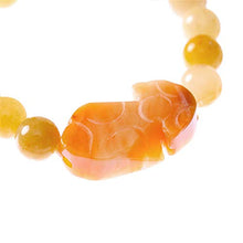 Load image into Gallery viewer, Fengshui Prosperity Feng Shui 10mm Yellow Jade Bead Bracelet with Pi Xiu/Pi Yao Attract Wealth and Good Luck
