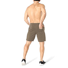 Load image into Gallery viewer, ZENWILL Mens Gym Running Shorts, Workout Athletic Bodybuilding Fitness Shorts with Zip Pockets (Small, Beige)
