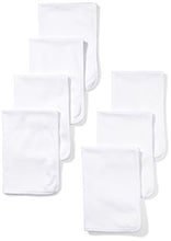 Load image into Gallery viewer, Moon and Back Baby Set of 7 Organic Burp Cloths, White Cloud, One Size
