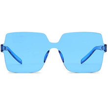 Load image into Gallery viewer, Oversized Square Candy Colors Transparent Lens Rimless Frame Unisex Sunglasses
