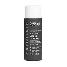 Load image into Gallery viewer, Paula's Choice Skin Perfecting 2% BHA Liquid Salicylic Acid Exfoliant, Gentle Facial Exfoliator for Blackheads, Large Pores, Wrinkles &amp; Fine Lines, Travel Size, 1 Fluid Ounce - PACKAGING MAY VARY
