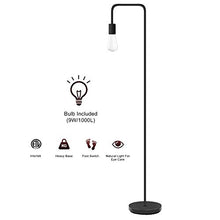 Load image into Gallery viewer, Industrial Floor Lamp - Floor Lamp with Eye Caring，LED Bulb Included, Led Floor Lamps for Bedroom, Floor Lamps for Living Room, in-Line On/Off Foot Switch,Matte Black
