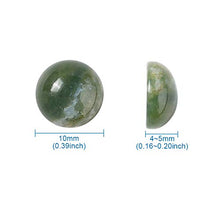 Load image into Gallery viewer, Kissitty 50Pcs Natural Indian Agate Flat Back Gemstone Cabochons 10mm Half Round/Dome Cab Chakra Energy Healing Power Stone for DIY Jewelry Making
