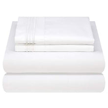 Load image into Gallery viewer, Mezzati Luxury Bed Sheet Set - Soft and Comfortable 1800 Prestige Collection - Brushed Microfiber Bedding (White, Queen Size)
