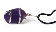 Load image into Gallery viewer, Raw Purple Amethyst Crystal Pendant Necklace –Focus Relax Concentrate Calm Natural Stress Aid Soothe Mind Emotions - Authentic Stone on Silver Plated 18" Chain Real Gemstone Chakra Healing Charm
