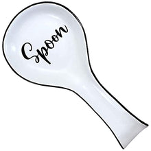 Load image into Gallery viewer, Home Acre Designs Spoon Rest For Kitchen Counter &amp; Stove Top - White Ceramic Spoon Holder for Cooking &amp; Counter Protection - Essential Kitchen Gadgets - White Farmhouse
