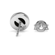 Load image into Gallery viewer, Silvershake 6mm Genuine Round Shape Black Onyx White Gold Plated 925 Sterling Silver Stud Post Earrings
