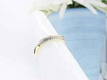 Load image into Gallery viewer, Dazzlingrock Collection 0.20 Carat (ctw) 14K Round White Diamond Ladies Double Row Curved Anniversary Wedding Band 1/5 CT, Yellow Gold, Size 7
