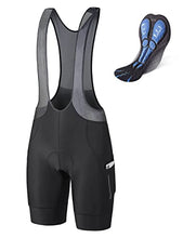 Load image into Gallery viewer, BALEAF Men's Cycling Bib Shorts 4D Padded Bike Bibs Tights Bicycle Riding Clothes Pockets UPF50+ Black L

