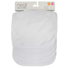 Load image into Gallery viewer, Neat Solutions 2-Ply Knit Terry Solid Color Feeder Bibs in White - 10 Pack
